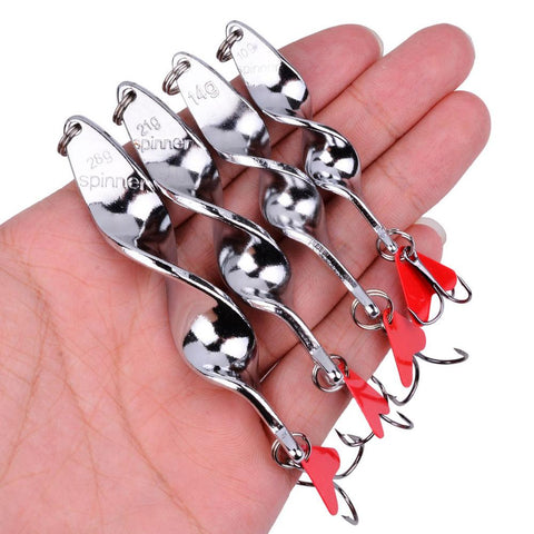 1PCS Gold Silver Rotating Metal Spinner Lure